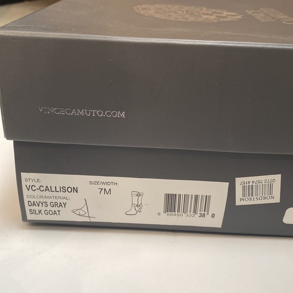 Vince Camuto New! Boots Callison Heeled Grey with Black Metal Buckles Davys Gray - Picture 15 of 16